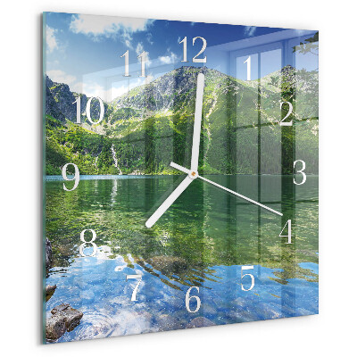 Wanduhr quadratisch Bergsee
