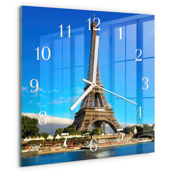 Wanduhr quadratisch Eiffelturm Paris