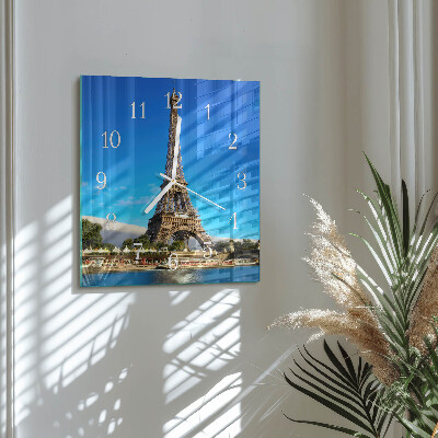 Wanduhr quadratisch Eiffelturm Paris