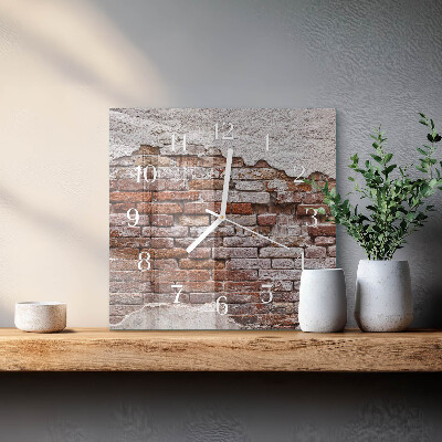 Wanduhr quadratisch Ziegel