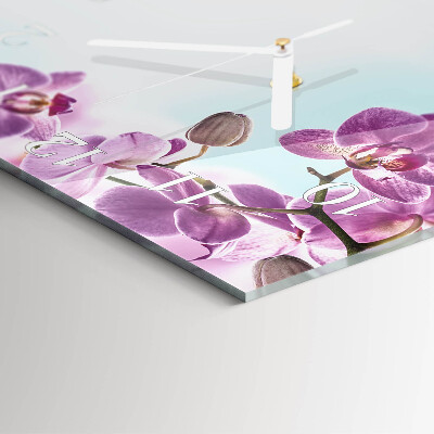 Wanduhr quadratisch Orchidee