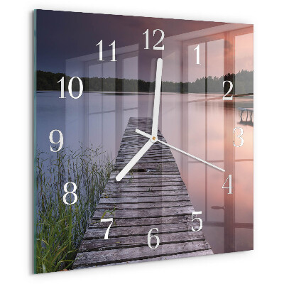 Wanduhr quadratisch Brücke