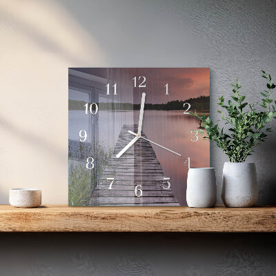 Wanduhr quadratisch Brücke