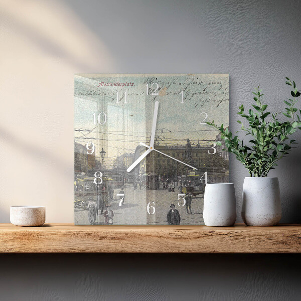 Wanduhr quadratisch Postkarte