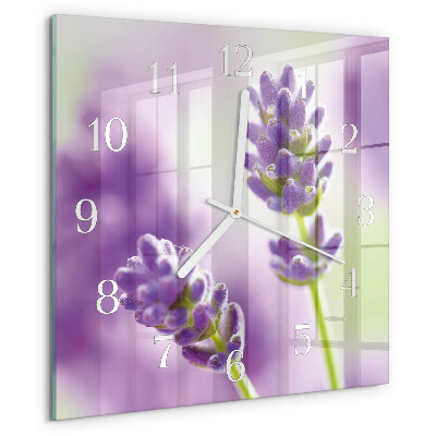 Wanduhr quadratisch Lavendel