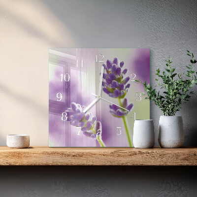 Wanduhr quadratisch Lavendel