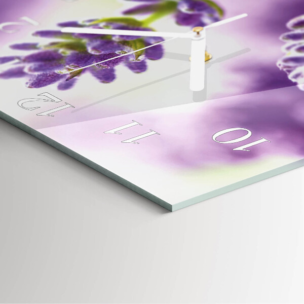 Wanduhr quadratisch Lavendel