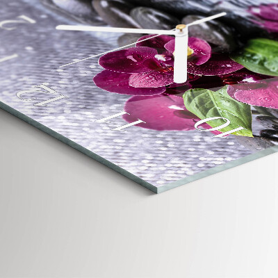 Wanduhr quadratisch Orchidee