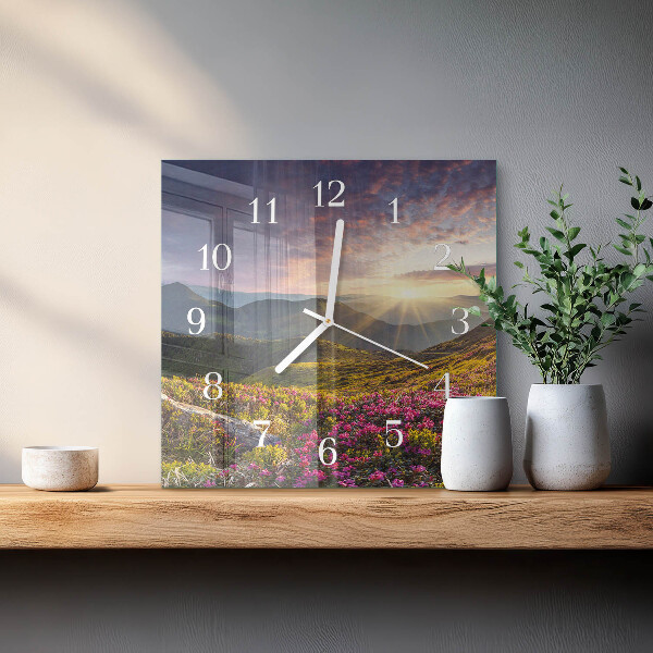 Wanduhr quadratisch Landschaft