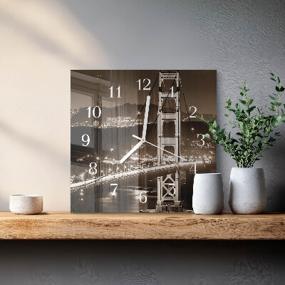 Wanduhr quadratisch Brücke