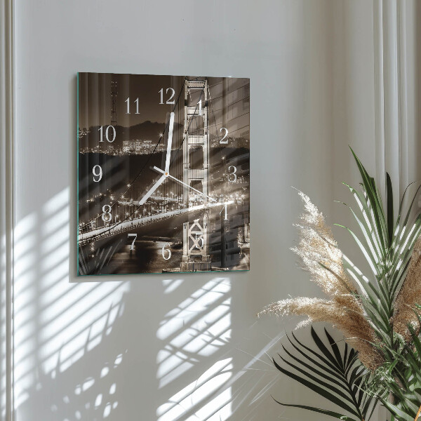 Wanduhr quadratisch Brücke