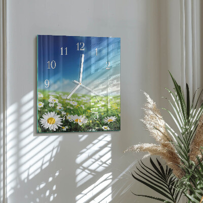 Wanduhr quadratisch Wiese