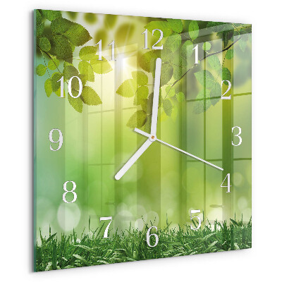 Wanduhr quadratisch Frühling