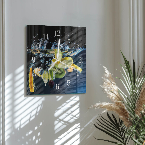 Wanduhr quadratisch Obst