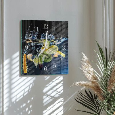 Wanduhr quadratisch Obst