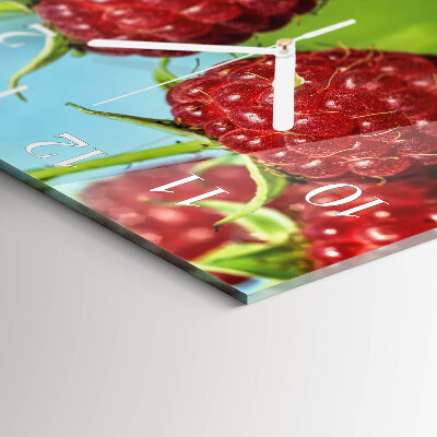 Wanduhr quadratisch Himbeeren
