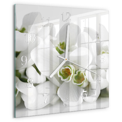 Wanduhr quadratisch Blumen