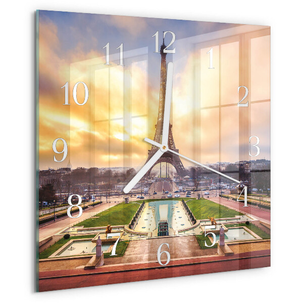 Wanduhr quadratisch Eiffelturm