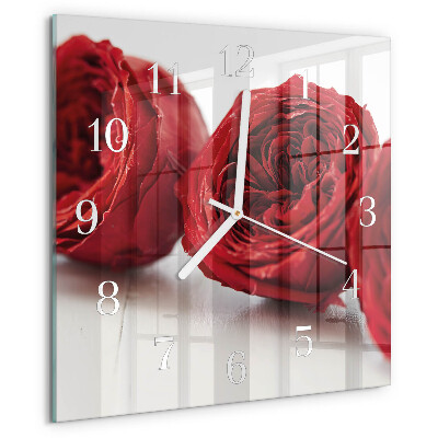 Wanduhr quadratisch Blumen