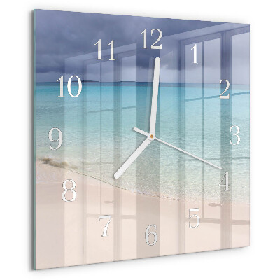 Wanduhr quadratisch Strand