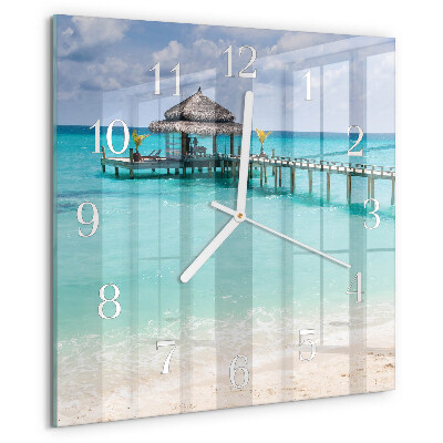 Wanduhr quadratisch Strand