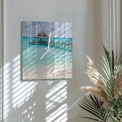 Wanduhr quadratisch Strand
