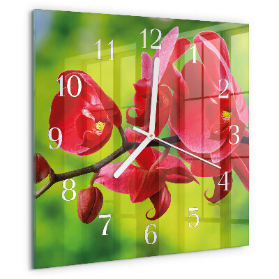 Wanduhr quadratisch Orchidee