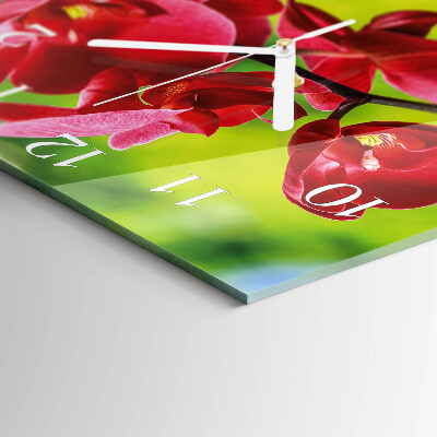 Wanduhr quadratisch Orchidee