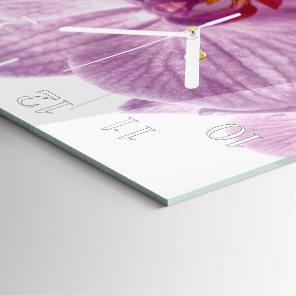 Wanduhr quadratisch Orchidee