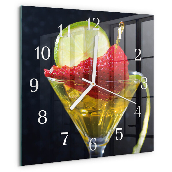 Wanduhr quadratisch Cocktail