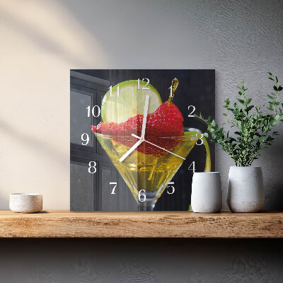 Wanduhr quadratisch Cocktail
