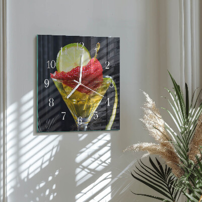 Wanduhr quadratisch Cocktail