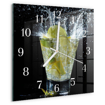 Wanduhr quadratisch Cocktail
