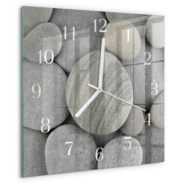 Wanduhr quadratisch Steine