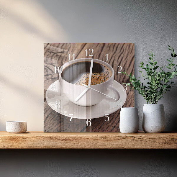 Wanduhr quadratisch Kaffee