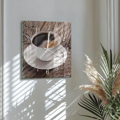 Wanduhr quadratisch Kaffee