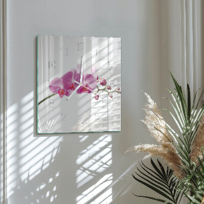 Wanduhr quadratisch Orchidee