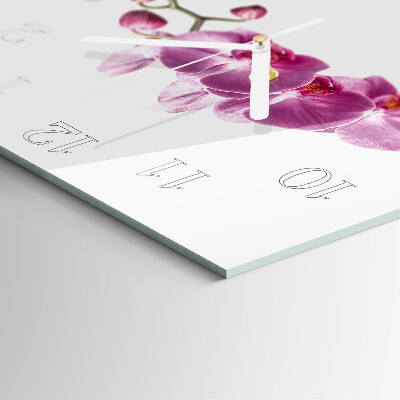 Wanduhr quadratisch Orchidee