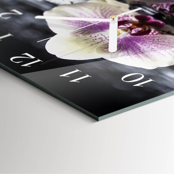 Wanduhr quadratisch Orchidee