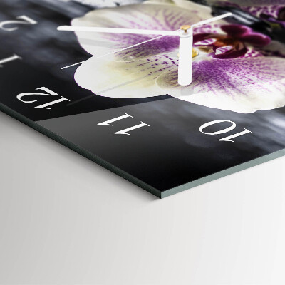 Wanduhr quadratisch Orchidee