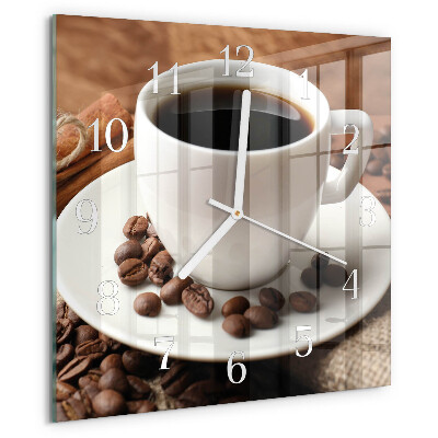 Wanduhr quadratisch Kaffee