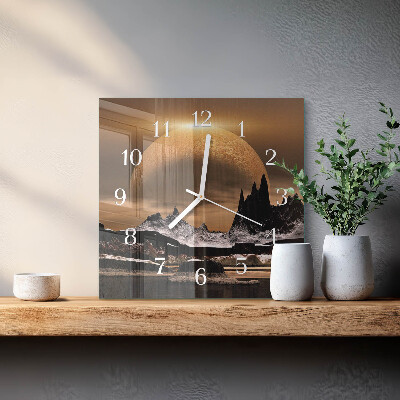 Wanduhr quadratisch Gebirge