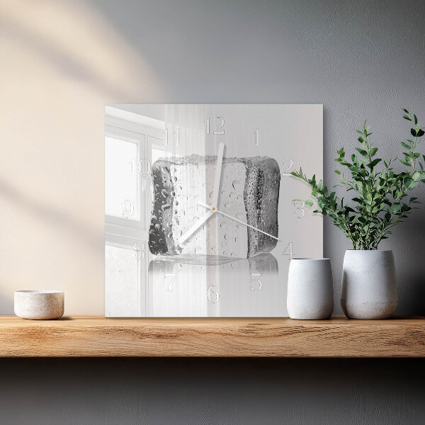 Wanduhr quadratisch Eis