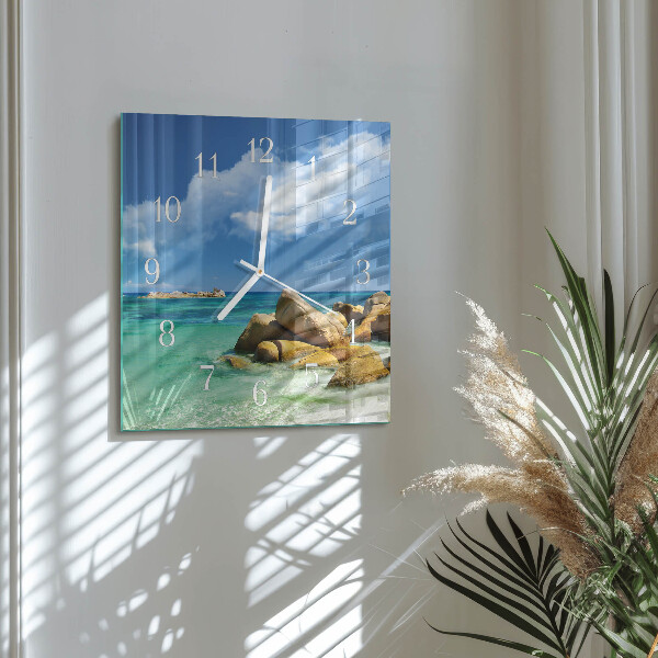 Wanduhr quadratisch Meer