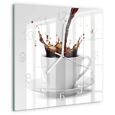 Wanduhr quadratisch Kaffee