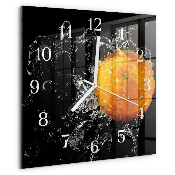 Wanduhr quadratisch Orange