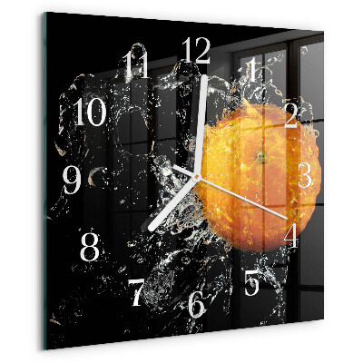 Wanduhr quadratisch Orange