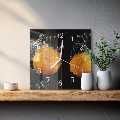 Wanduhr quadratisch Orangen