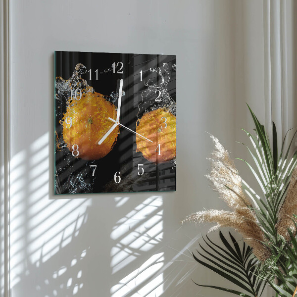 Wanduhr quadratisch Orangen