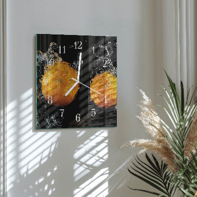 Wanduhr quadratisch Orangen